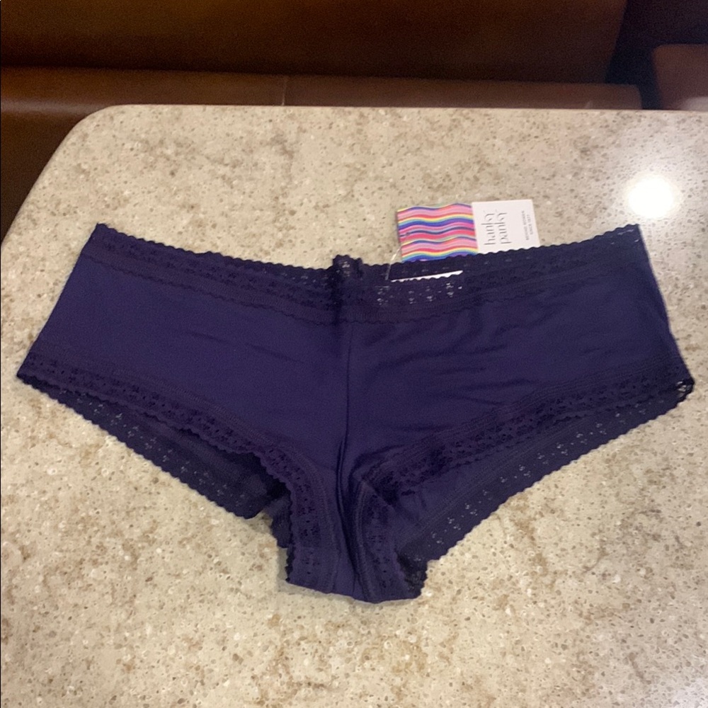 NWT Hanky Panky Lace Trim Boyshorts - Navy Size  Large